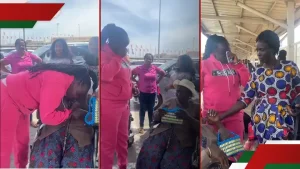 Kericho Woman Wipes Tears, Hugs Grandma at Airport as She Travels to Study in UK: “Warm Sendoff”