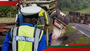 Busia: Tension as Fuel Tanker Overturns on Highway, Locals Go on Recklessly Siphoning Spree