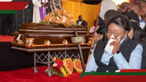 Businesswoman Dama Breaks Down During Burial of Employee Who Died in Road Accident