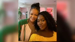Achieng Agutu meets Rihanna at Fenty Barbados event