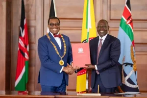 Ruto awards AfDB President Akinwumi Adesina Chief of the Golden Heart