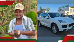Thee Pluto Flaunts New KSh 10m Porsche Cayenne after Arrival: “God Your Son is Grateful”