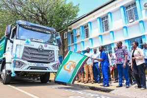 Kisumu flags off state-of-the-art waste collection truck to boost city sanitation