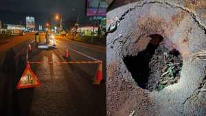 KeNHA warns motorists after section of Kiambu Road collapsed