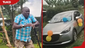 Kericho: Father of 2 with Disability Gifted Sleek Car at His Wife’s Burial Ceremony