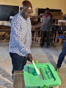 MP aspirant Seth Panyako casts his vote in Malava by-election
