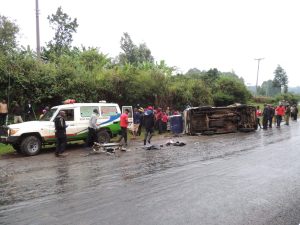 One person dead, several others injured in bus accident along Kisii–Keroka road