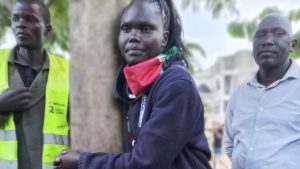 Bungoma woman begins 74-hour tree-hugging challenge to create awareness about dangers of corruption