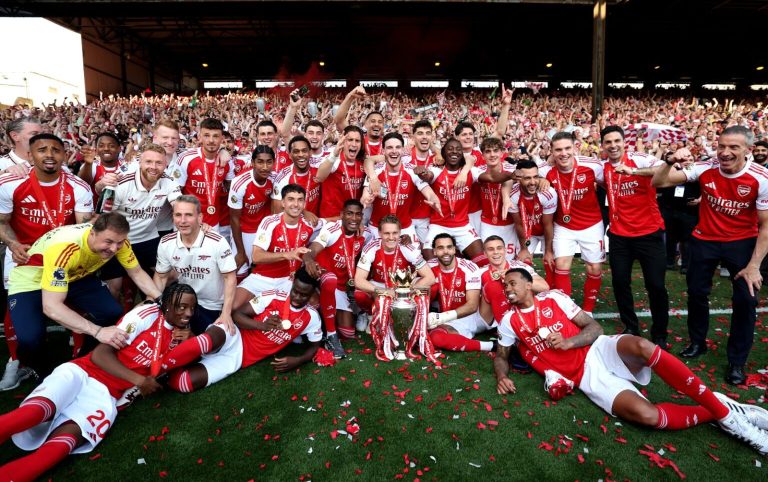 Fans paint cities red worldwide as Arsenal are crowned EPL champions [PHOTOS]