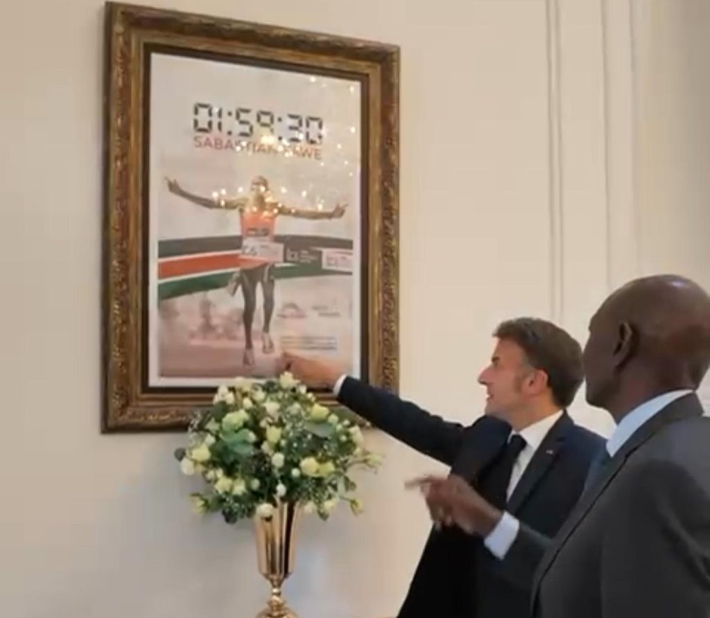 Ruto explains Sawe’s historic marathon feat to Macron