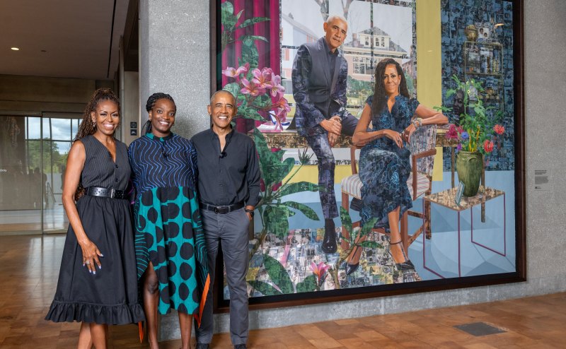 Barack, Michelle Obama unveil official portrait by Nigerian artist