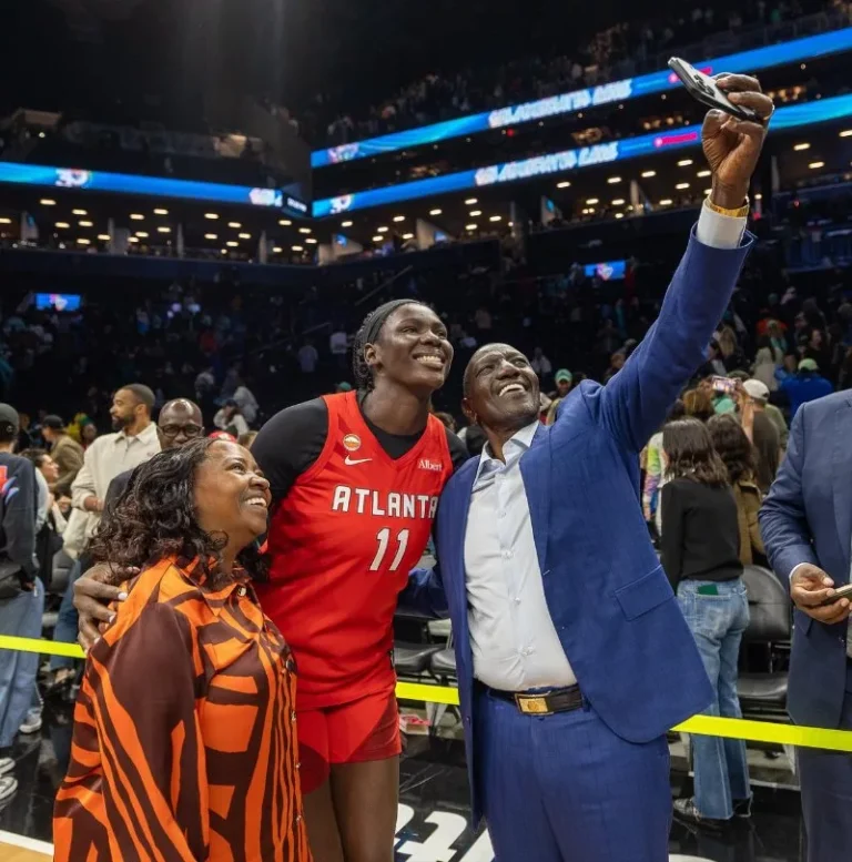 Ruto, Rachel meet Kenyan-born basketball star Madina Okot, cheer her on
