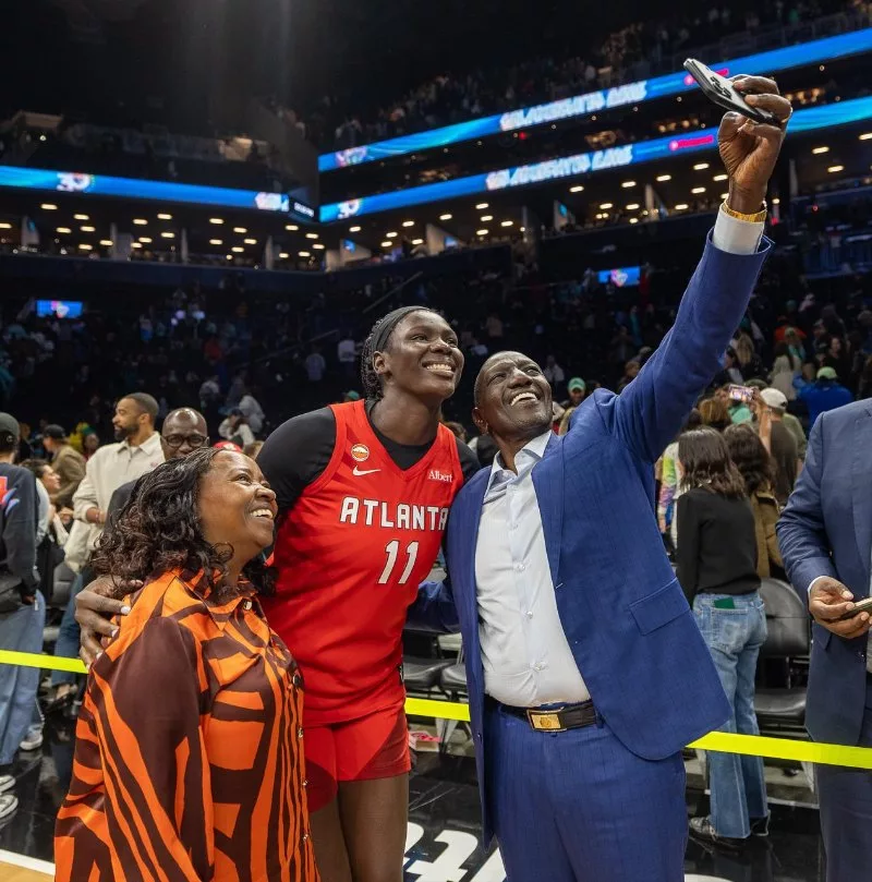 Ruto, Rachel meet Kenyan-born basketball star Madina Okot, cheer her on