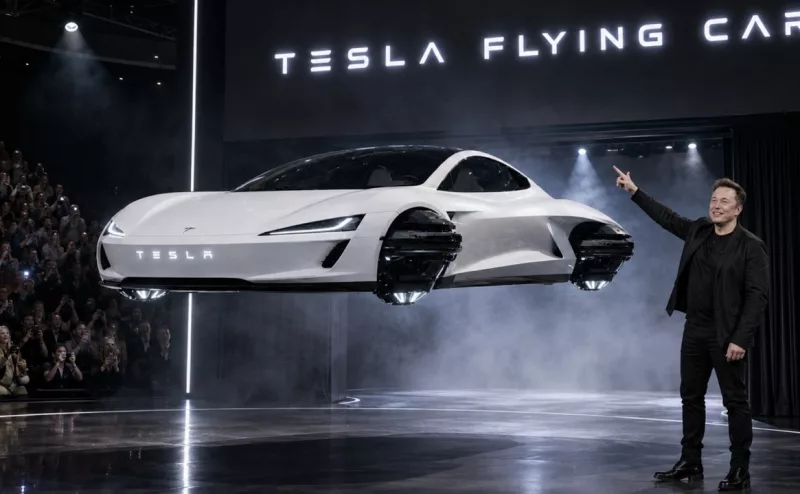 Elon Musk Unveils Flying Tesla Roadster That Can Flip in Mid-Air