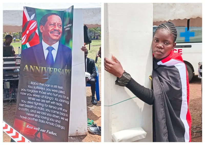 Kisumu Woman Hugs Pillar for 72 Hours in Tribute to Raila Odinga