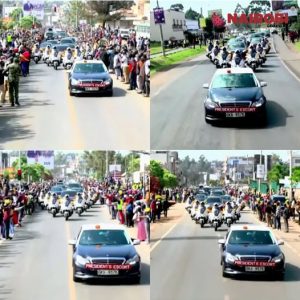 Mashujaa Day: How President William Ruto Arrived in Heavy Presidential Convoy in Eldoret