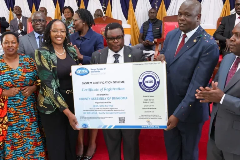 Bungoma becomes first county assembly to attain ISO certification